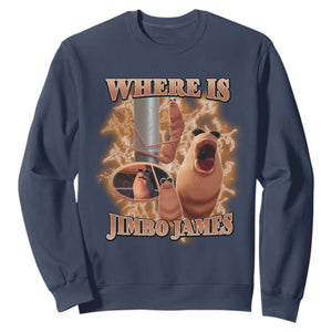 Marcus The Worm Meme Sweatshirt Where Is Jimbo James TS14 Navy Print Your Wear