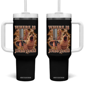 Marcus The Worm Meme Tumbler With Handle Where Is Jimbo James TS14 One Size: 40 oz Black Print Your Wear