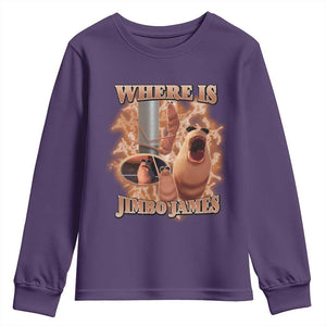 Marcus The Worm Meme Youth Sweatshirt Where Is Jimbo James TS14 Purple Print Your Wear