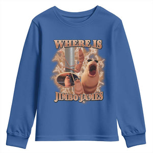 Marcus The Worm Meme Youth Sweatshirt Where Is Jimbo James TS14 Royal Blue Print Your Wear