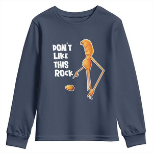 Marcus The Worm Meme Youth Sweatshirt Do Not Like This Rock TS14 Navy Print Your Wear
