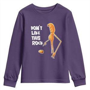 Marcus The Worm Meme Youth Sweatshirt Do Not Like This Rock TS14 Purple Print Your Wear