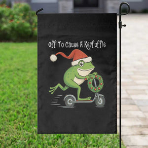 Off To Cause A Kerfuffle Garden Flag Funny Frog Christmas TS14 Print Your Wear