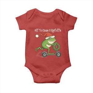 Off To Cause A Kerfuffle Baby Onesie Funny Frog Christmas - Print Your Wear