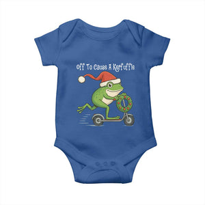 Off To Cause A Kerfuffle Baby Onesie Funny Frog Christmas - Print Your Wear