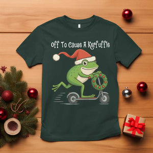 Off To Cause A Kerfuffle T Shirt Funny Frog Christmas TS14 Dark Forest Green Print Your Wear