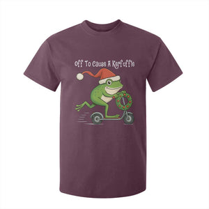 Off To Cause A Kerfuffle T Shirt For Kid Funny Frog Christmas TS14 Maroon Print Your Wear