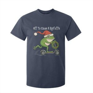 Off To Cause A Kerfuffle T Shirt For Kid Funny Frog Christmas TS14 Navy Print Your Wear
