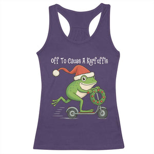 Off To Cause A Kerfuffle Racerback Tank Top Funny Frog Christmas TS14 Purple Print Your Wear