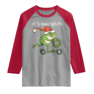 Off To Cause A Kerfuffle Raglan Shirt Funny Frog Christmas TS14 Sport Gray Red Print Your Wear