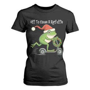 Off To Cause A Kerfuffle T Shirt For Women Funny Frog Christmas TS14 Black Print Your Wear