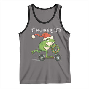 Off To Cause A Kerfuffle Tank Top Funny Frog Christmas TS14 Deep Heather Black Print Your Wear