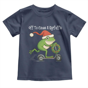 Off To Cause A Kerfuffle Toddler T Shirt Funny Frog Christmas TS14 Navy Print Your Wear