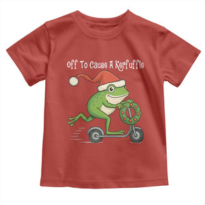 Off To Cause A Kerfuffle Toddler T Shirt Funny Frog Christmas TS14 Red Print Your Wear