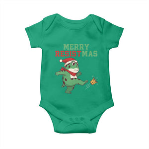 Merry Resistmas Frog Christmas Baby Onesie TS14 Irish Green Print Your Wear