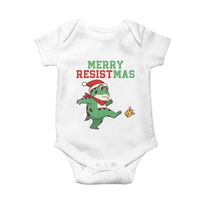 Merry Resistmas Frog Christmas Baby Onesie TS14 White Print Your Wear