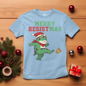 Merry Resistmas Frog Christmas T Shirt TS14 Light Blue Print Your Wear