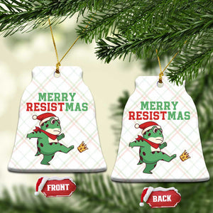 Merry Resistmas Frog Christmas Ceramic Ornament TS14 Print Your Wear