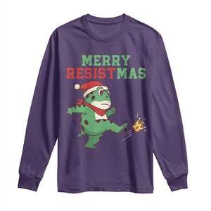 Merry Resistmas Frog Christmas Long Sleeve Shirt TS14 Purple Print Your Wear
