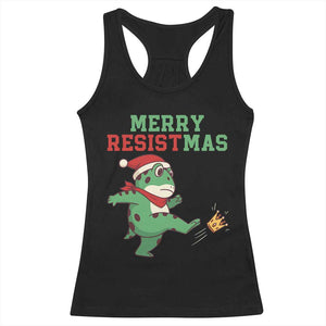 Merry Resistmas Frog Christmas Racerback Tank Top TS14 Black Print Your Wear