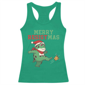 Merry Resistmas Frog Christmas Racerback Tank Top TS14 Irish Green Print Your Wear