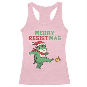 Merry Resistmas Frog Christmas Racerback Tank Top TS14 Light Pink Print Your Wear