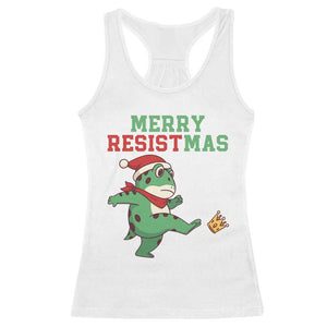 Merry Resistmas Frog Christmas Racerback Tank Top TS14 White Print Your Wear
