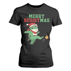 Merry Resistmas Frog Christmas T Shirt For Women - Print Your Wear