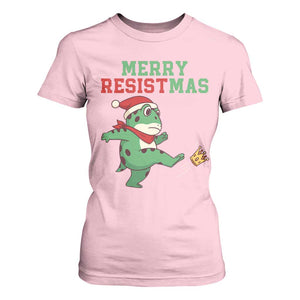 Merry Resistmas Frog Christmas T Shirt For Women TS14 Light Pink Print Your Wear