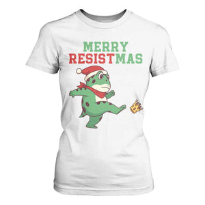 Merry Resistmas Frog Christmas T Shirt For Women - Print Your Wear