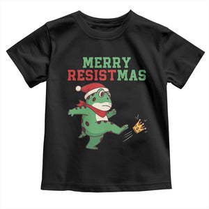 Merry Resistmas Frog Christmas Toddler T Shirt TS14 Black Print Your Wear