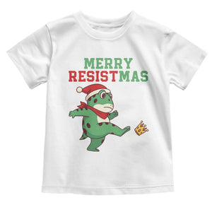 Merry Resistmas Frog Christmas Toddler T Shirt TS14 White Print Your Wear