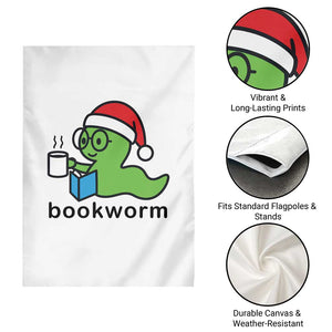 Bookworm Christmas Garden Flag Reading Book Lover TS14 Print Your Wear
