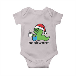 Bookworm Christmas Baby Onesie Reading Book Lover TS14 Ice Gray Print Your Wear