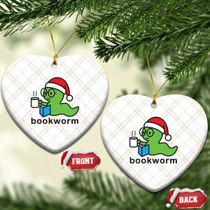 Bookworm Christmas Ceramic Ornament Reading Book Lover TS14 Print Your Wear