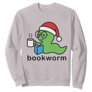 Bookworm Christmas Sweatshirt Reading Book Lover TS14 Ice Gray Print Your Wear