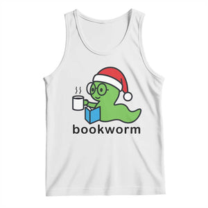 Bookworm Christmas Tank Top Reading Book Lover TS14 White Print Your Wear