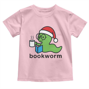 Bookworm Christmas Toddler T Shirt Reading Book Lover TS14 Light Pink Print Your Wear