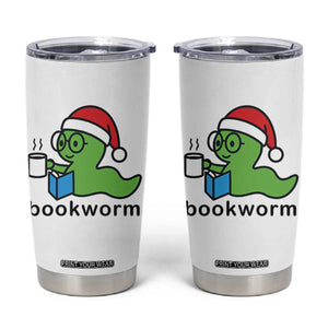 Bookworm Christmas Tumbler Cup Reading Book Lover TS14 White Print Your Wear