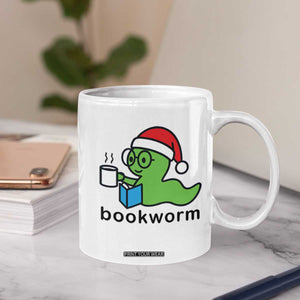 Bookworm Christmas Coffee Mug Reading Book Lover TS14 Print Your Wear
