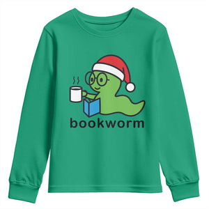 Bookworm Christmas Youth Sweatshirt Reading Book Lover TS14 Irish Green Print Your Wear