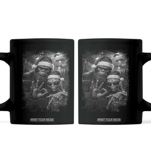 67 Six Seven Bigfoot Christmas Coffee Mug Sasquatch Ailen Selfie UFO Meme TS14 Black Print Your Wear