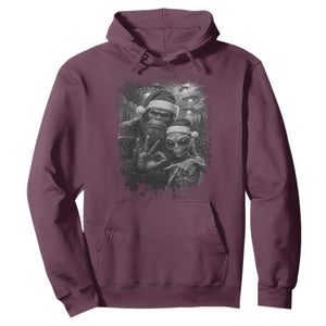 67 Six Seven Bigfoot Christmas Hoodie Sasquatch Ailen Selfie UFO Meme TS14 Maroon Print Your Wear