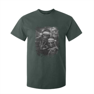 67 Six Seven Bigfoot Christmas T Shirt For Kid Sasquatch Ailen Selfie UFO Meme TS14 Dark Forest Green Print Your Wear