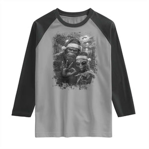 67 Six Seven Bigfoot Christmas Raglan Shirt Sasquatch Ailen Selfie UFO Meme TS14 Sport Gray Black Print Your Wear