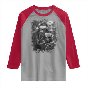 67 Six Seven Bigfoot Christmas Raglan Shirt Sasquatch Ailen Selfie UFO Meme TS14 Sport Gray Red Print Your Wear