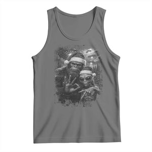 67 Six Seven Bigfoot Christmas Tank Top Sasquatch Ailen Selfie UFO Meme TS14 Black Heather Print Your Wear