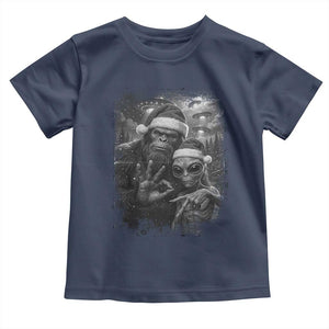 67 Six Seven Bigfoot Christmas Toddler T Shirt Sasquatch Ailen Selfie UFO Meme TS14 Navy Print Your Wear