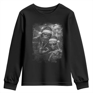 67 Six Seven Bigfoot Christmas Youth Sweatshirt Sasquatch Ailen Selfie UFO Meme TS14 Black Print Your Wear