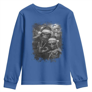 67 Six Seven Bigfoot Christmas Youth Sweatshirt Sasquatch Ailen Selfie UFO Meme TS14 Royal Blue Print Your Wear